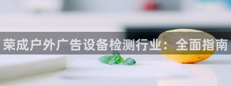 杏宇官方平台官网：荣成户外广告设备检测行业：全面指南