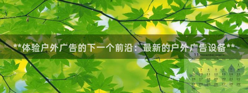 杏宇官方平台官网入口：**体验户外广告的下一个前沿：最新的户外广告设备**