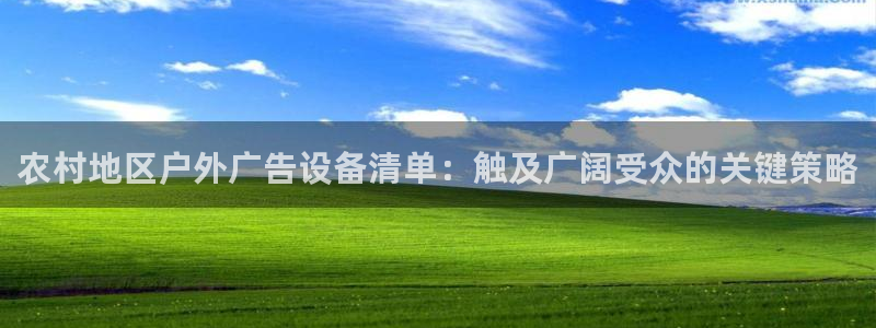 杏宇官方平台官网入口：农村地区户外广告设备清单：触及广阔受众的关键策略