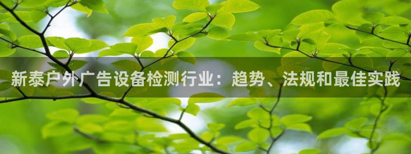 杏宇平台登录步骤：新泰户外广告设备检测行业：趋势、法规和最佳实践