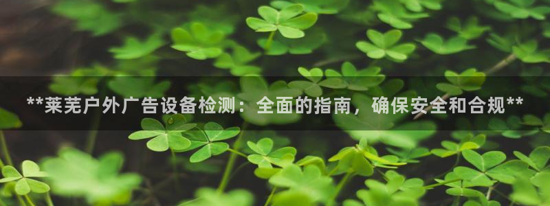 杏宇平台测速链接：**莱芜户外广告设备检测：全面的指南，确保安全和合规**