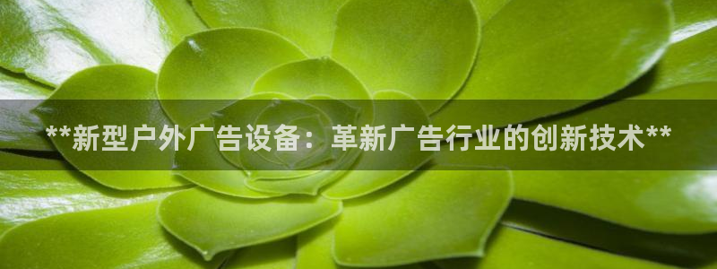 杏宇官方平台官网下载：**新型户外广告设备：革新广告行业的创新技术**