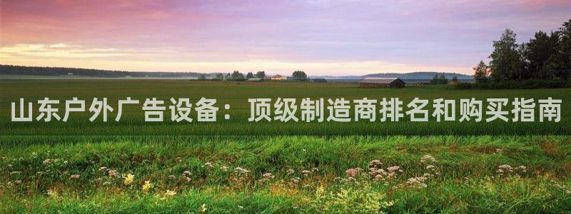 杏宇平台代理怎么样：山东户外广告设备：顶级制造商排名和购买指南