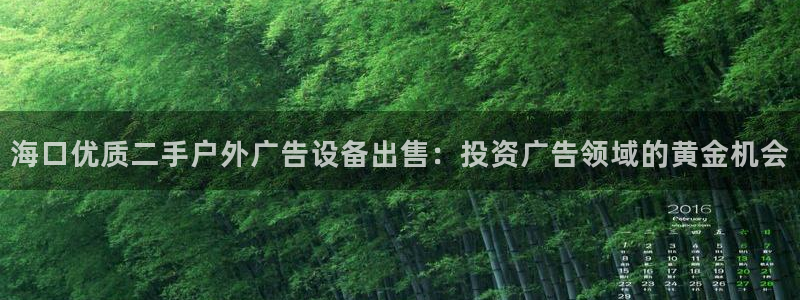 杏宇平台招商电话号码：海口优质二手户外广告设备出售：投资广告领域的黄金机会