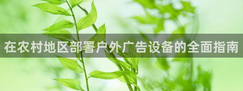 杏宇官方平台官网下载：在农村地区部署户外广告设备的全面指南