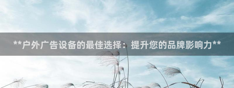 杏宇平台代理怎么赚钱快：**户外广告设备的最佳选择：提升您的品牌影响力**