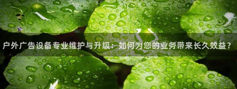 杏宇平台注册地址：户外广告设备专业维护与升级：如何为您的业务带来长久效益？