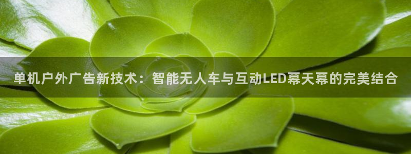 杏宇平台开户：单机户外广告新技术：智能无