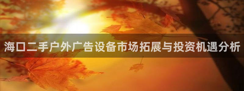 杏宇平台招商电话号码：海口二手户外广告设备市场拓展与投资机遇分析