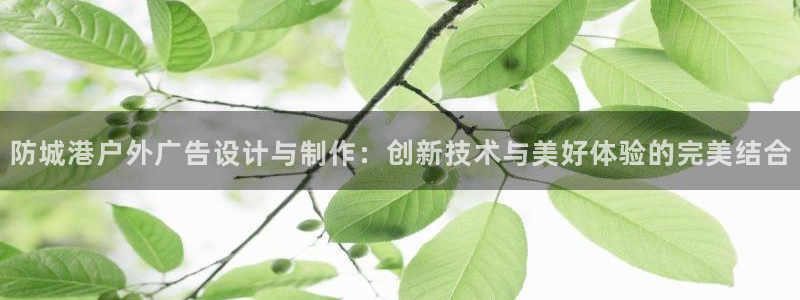 杏宇平台代理怎么赚钱的：防城港户外广告设计与制作：创新技术与美好体验的完美结合