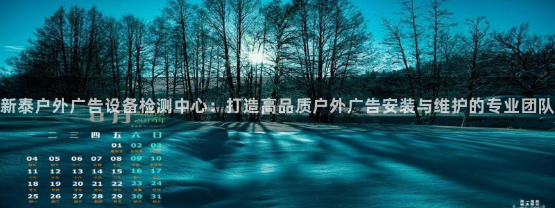 杏宇平台登陆：新泰户外广告设备检测中心：打造高品质户外广告安装与维护的专业团队